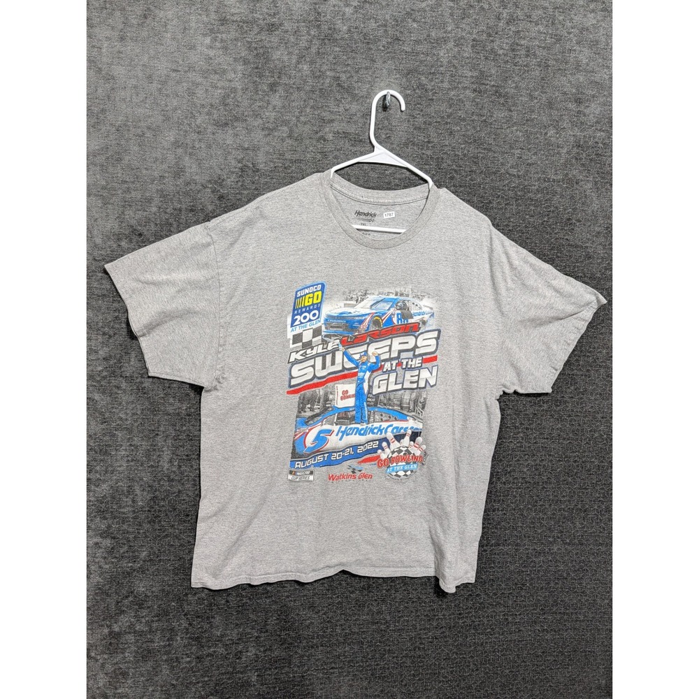 Hendrick Motorsports Kyle Larson Watkins Glen 2022 Victory T-Shirt Gray 2XL